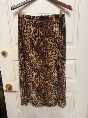 Fashion Nova Leopard-Print Midi mesh Skirt